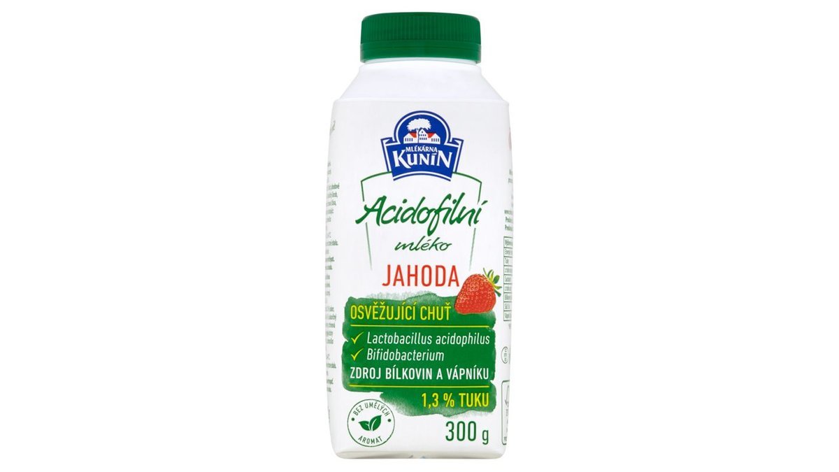 Mlékárna Kunín Acidofilní mléko jahoda 300g