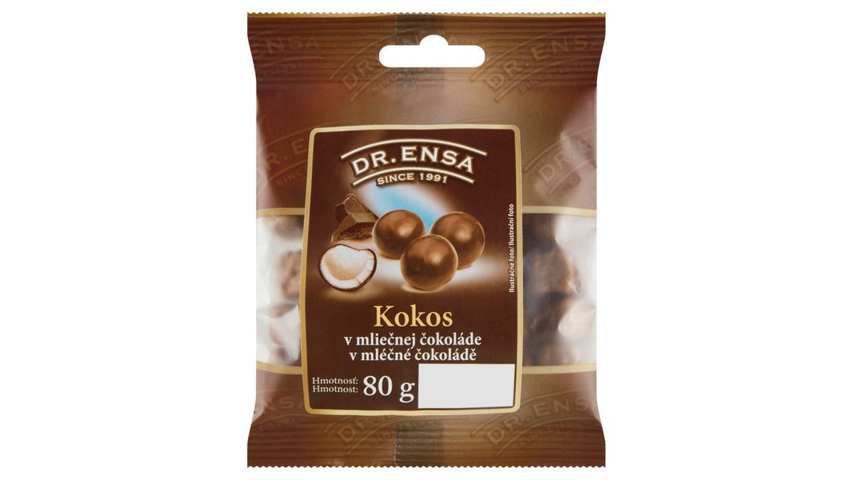 Dr. Ensa Kokos v mléčné čokoládě 80g