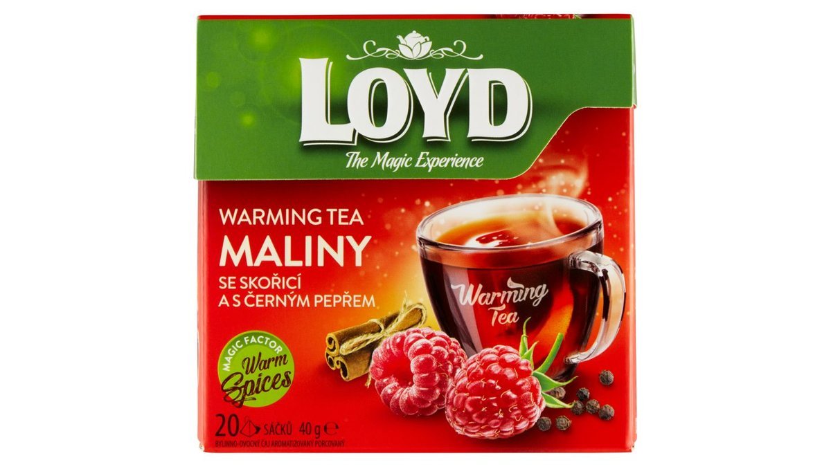 Loyd Warming Tea maliny se skořicí a s černým pepřem 20 x 2g (40g)