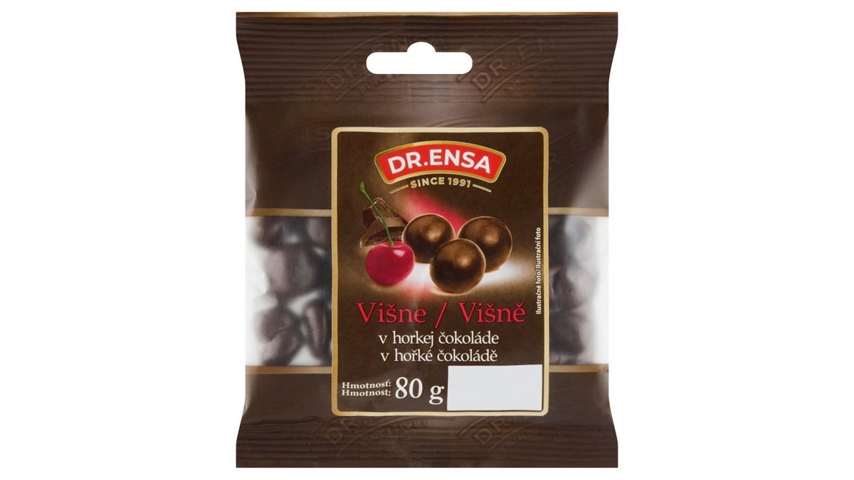 Dr. Ensa Višně v hořké čokoládě 80g