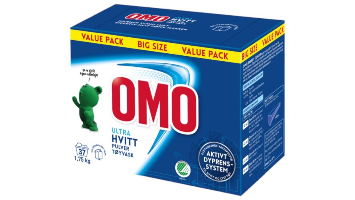 Omo Tøyvask Pulver Ultra Hvitt, 1750 g