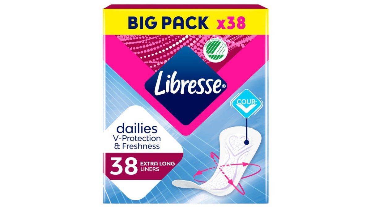 Libresse Truseinnlegg Extra Long, 38 stk