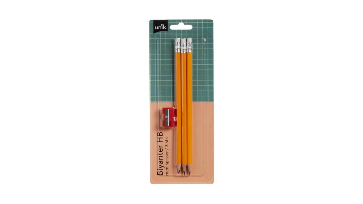 Unik Blyanter med Spisser, 3 pk