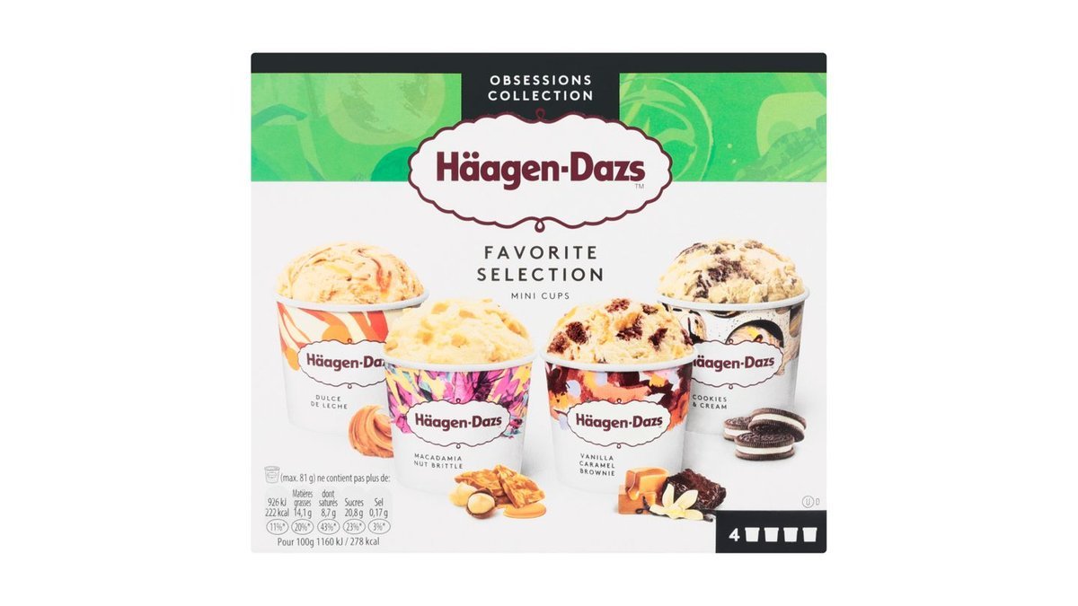 Häagen-Dazs Favorite selection, 4 x 95 ml