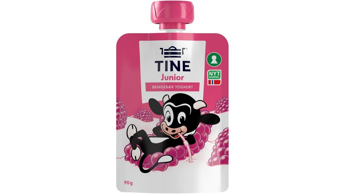 Tine Yoghurt Junior Bringebær, 90 g