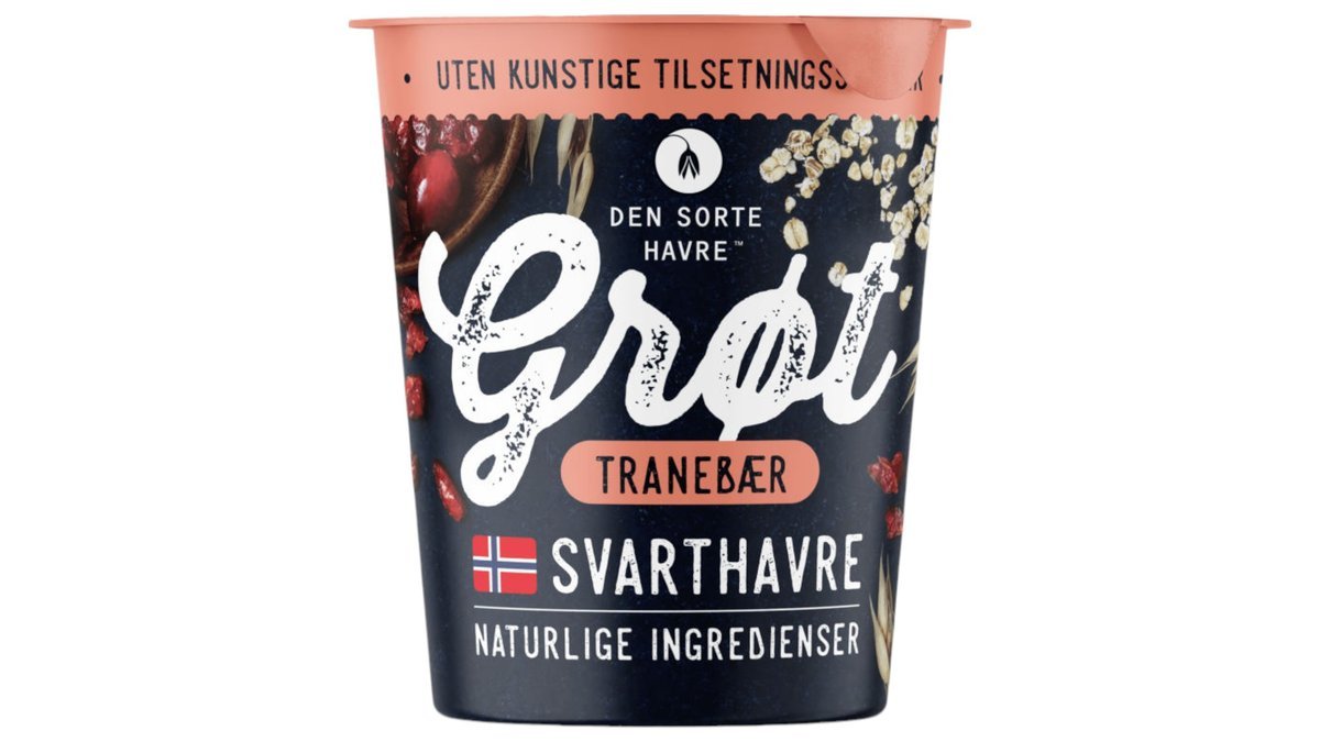 Den Sorte Havre Havregrøt med Tranebær, 65 g