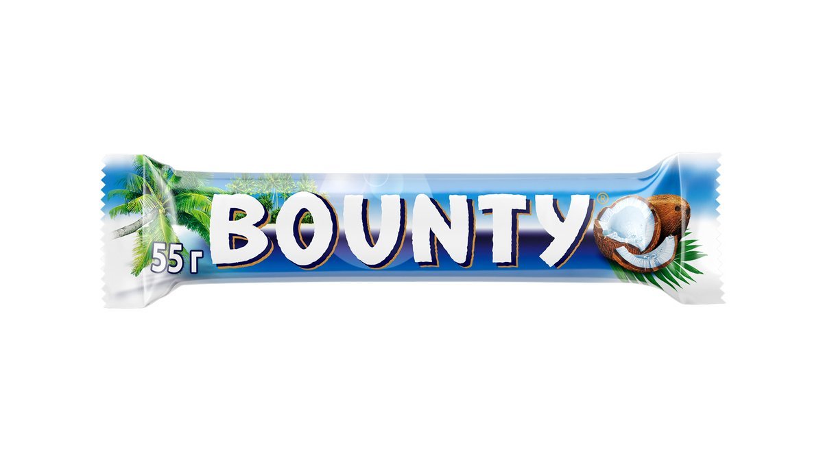 Батончик шоколадный Bounty молочный, 55 г