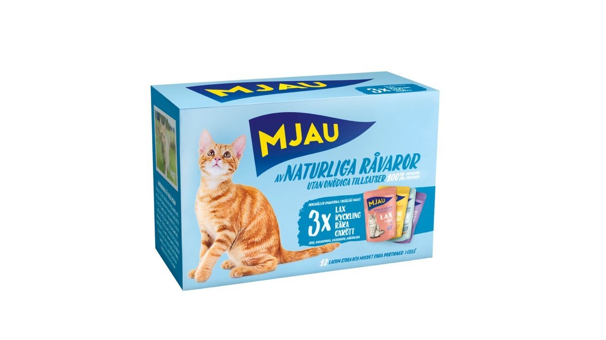 Mjau kissan märkäruoka lajitelma Liha&Kala hyytelössä 12x85g