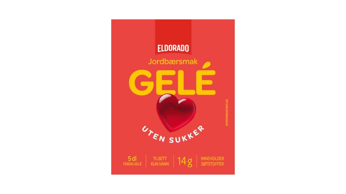 Eldorado Jordbærgele Sukkerfri, 14 g