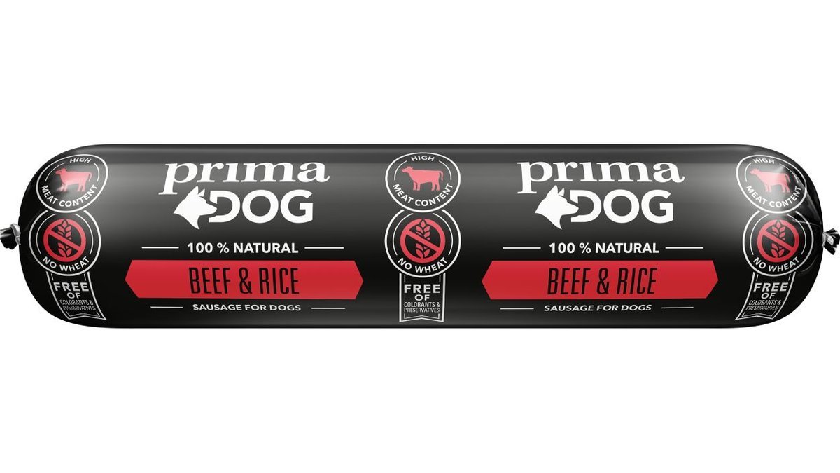 PrimaDog Hundmat Nöt & Ris, 800 g