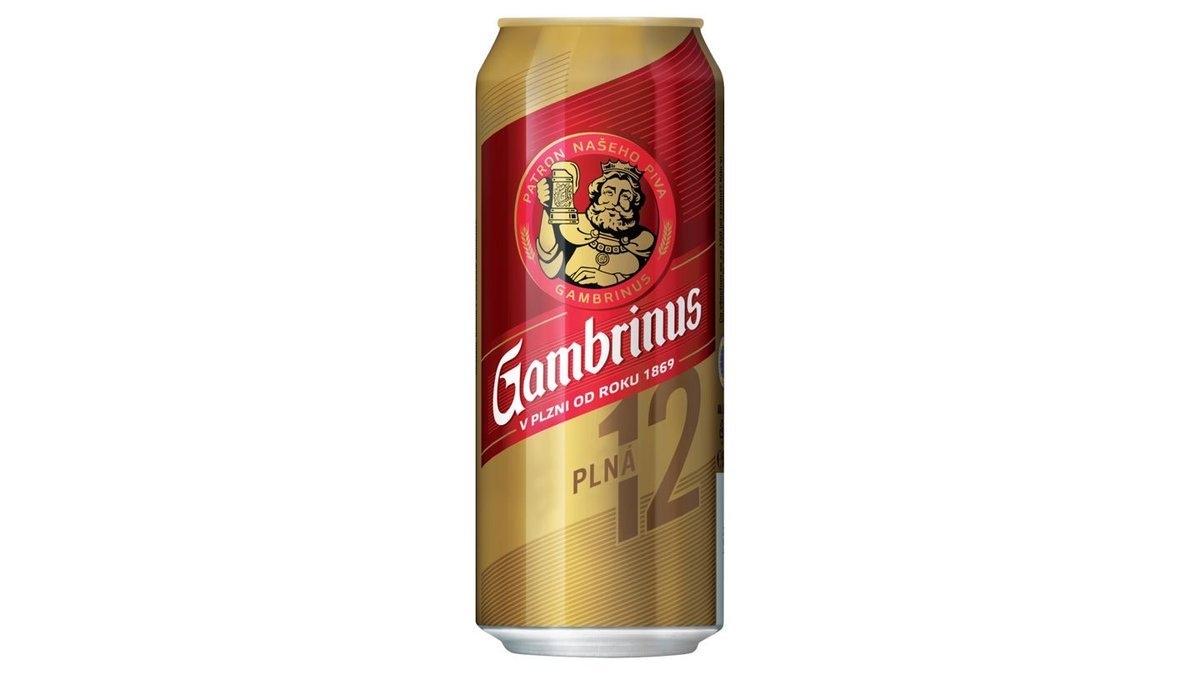 Gambrinus Plná 12°, svetlé pivo, 0,5 l