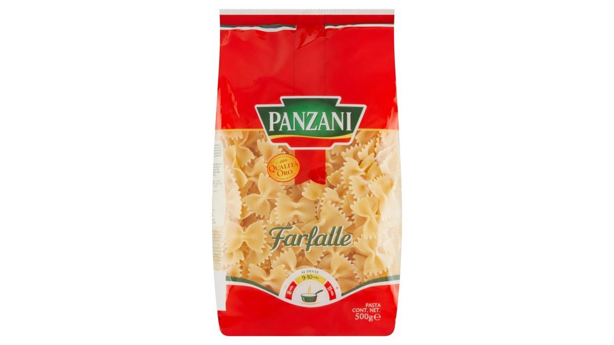 Panzani Farfalle, semolinové sušené, 500 g
