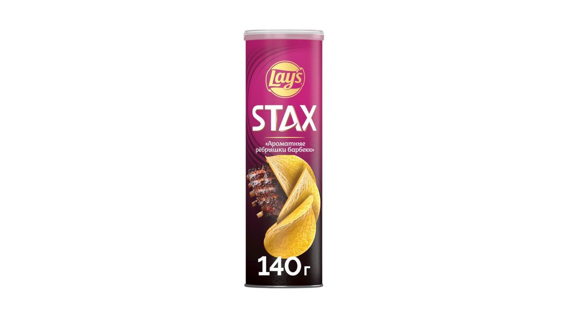 Чипсы LAYS Stax Ароматные ребра барбекю 140г