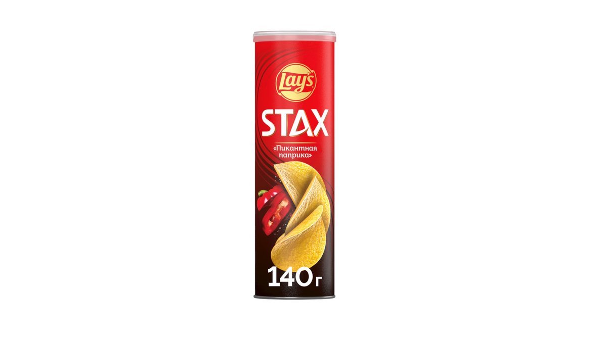Чипсы Lays stax пикантная паприка 140 г туба