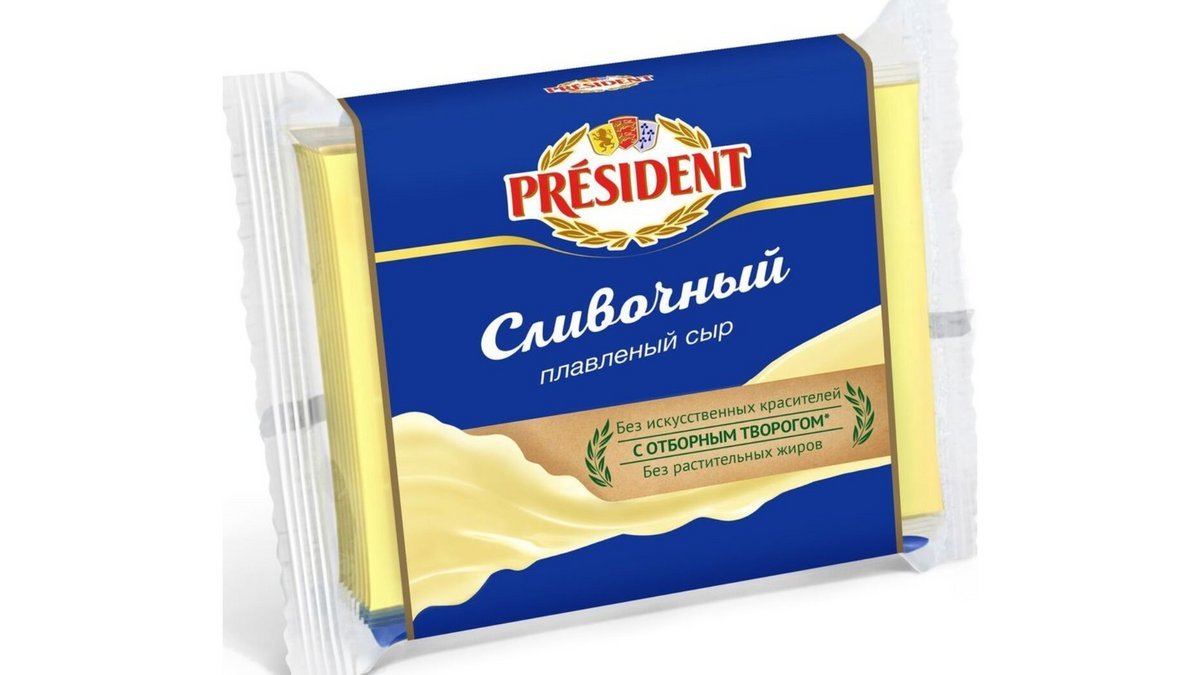 Сыр плавленый President Сливочный слайсы 150 г