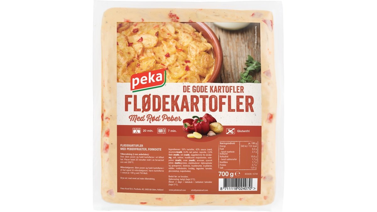 Flødekartofler m. rød peber, Peka