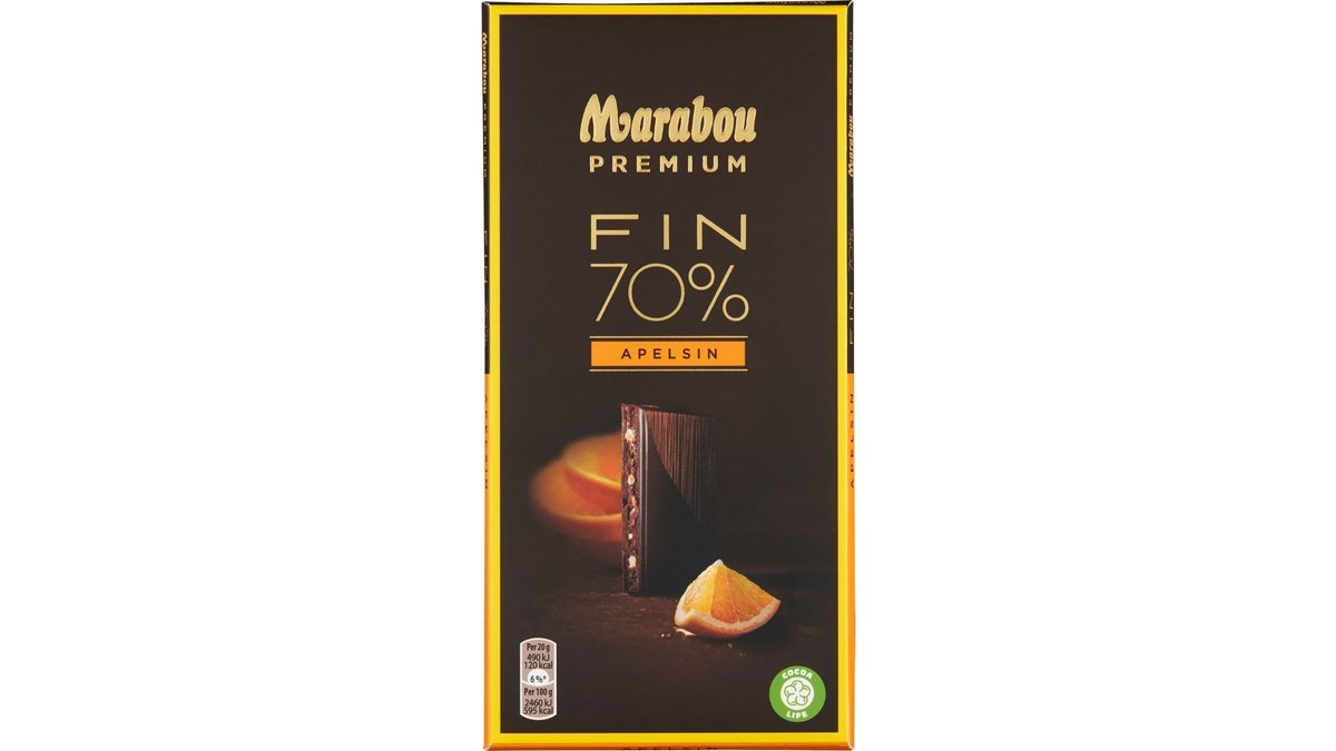 Mørk chokolade m. appelsin, Marabou Premium