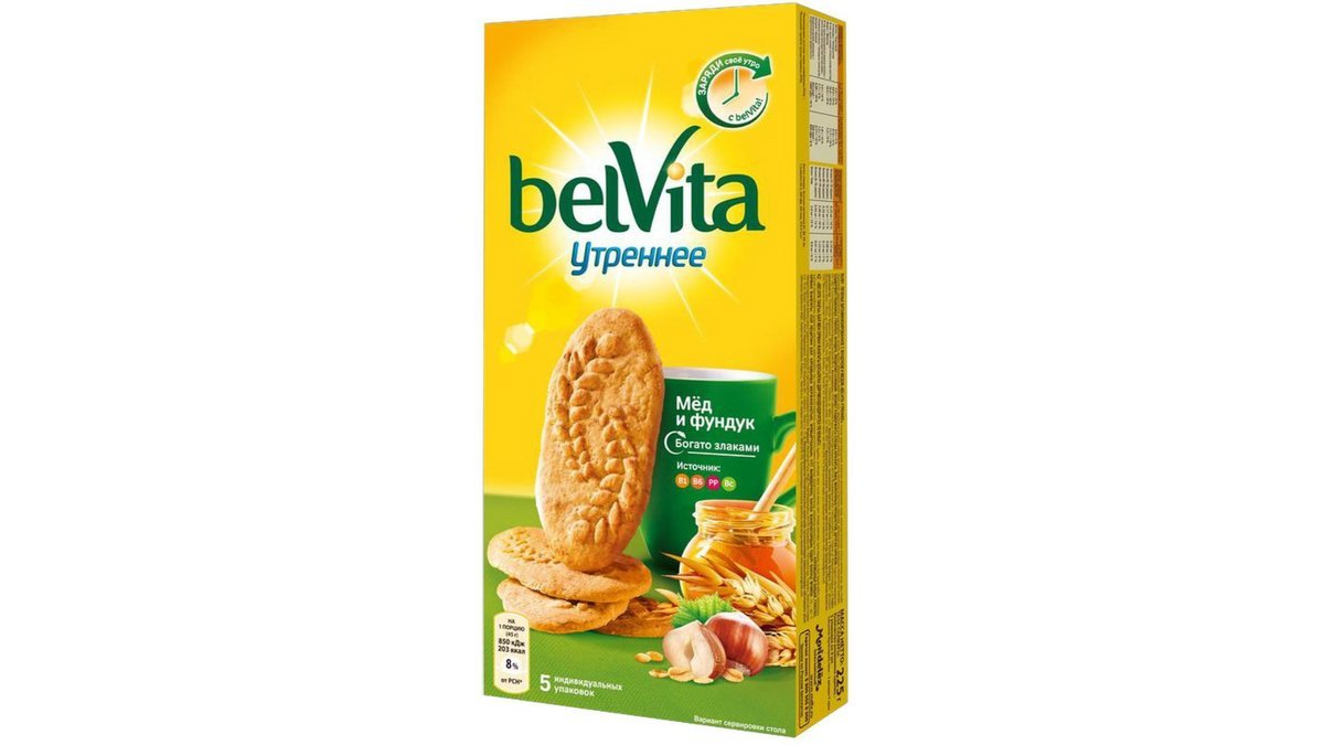 Печенье Belvita витамин с фундуком и медом 225 г