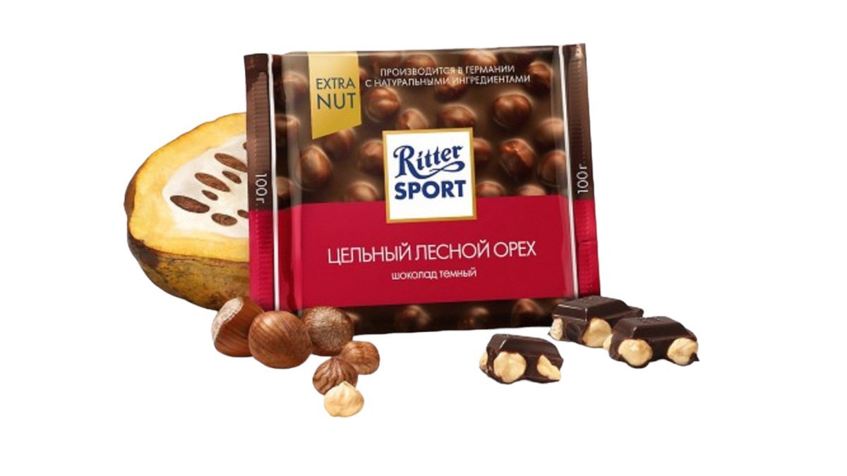 Шоколад RITTER SPORT Темный С лесным орехом 100г м/у