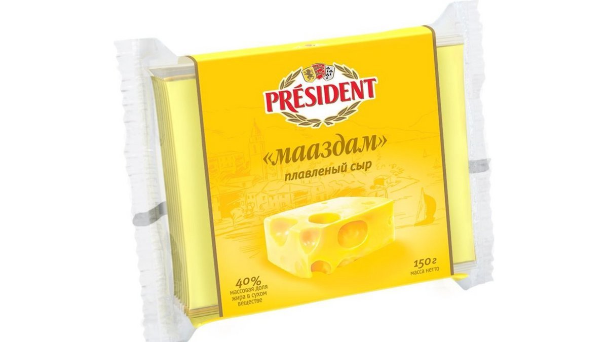 Сыр плавленный President мааздам 40% 150 г в/у