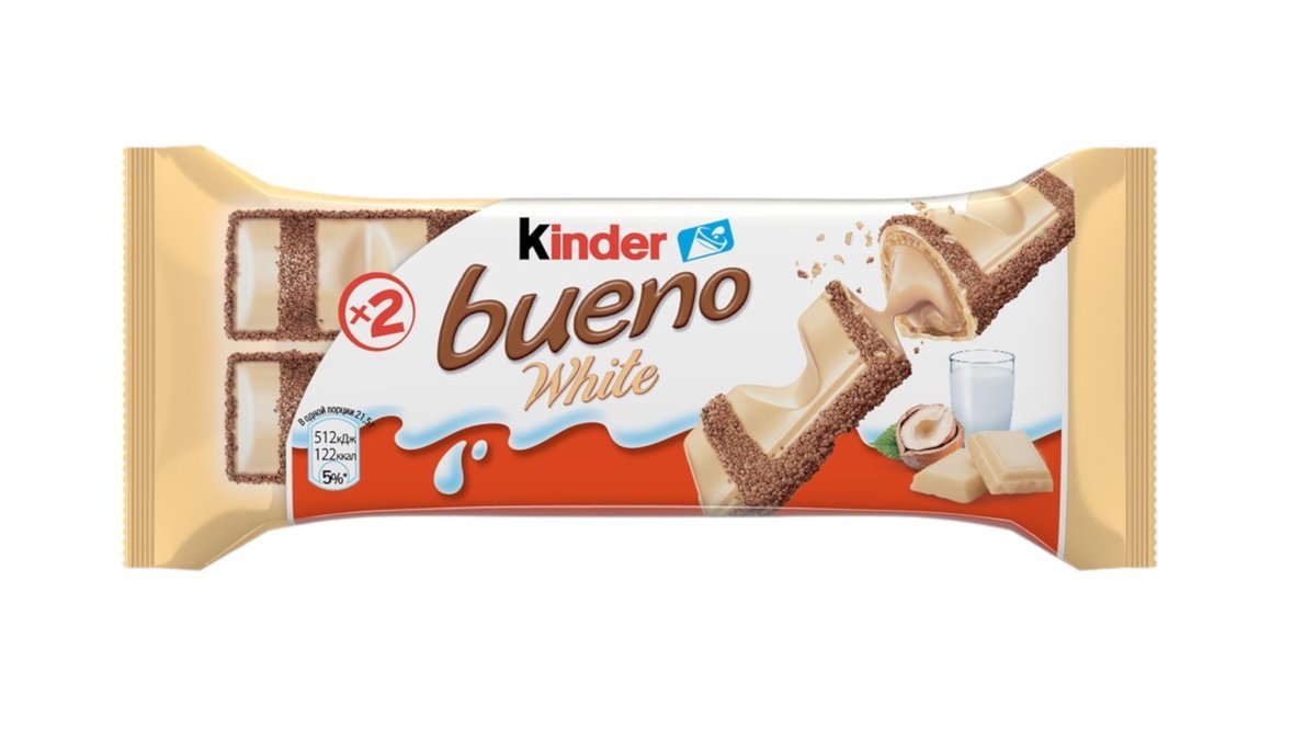 Вафли Kinder bueno в белом шоколаде, 39 г