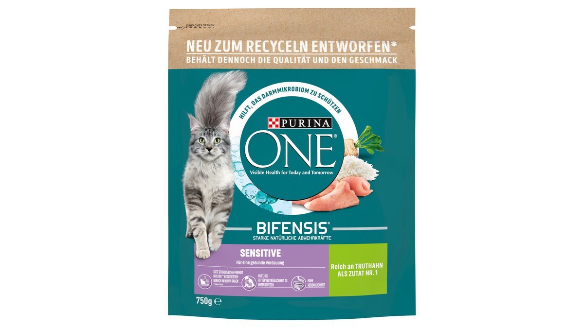 Purina One Bifensis Sensitive Katzen-Trockenfutter mit Truthahn, 750 g |  Wolt Market Frankfurt | Wolt