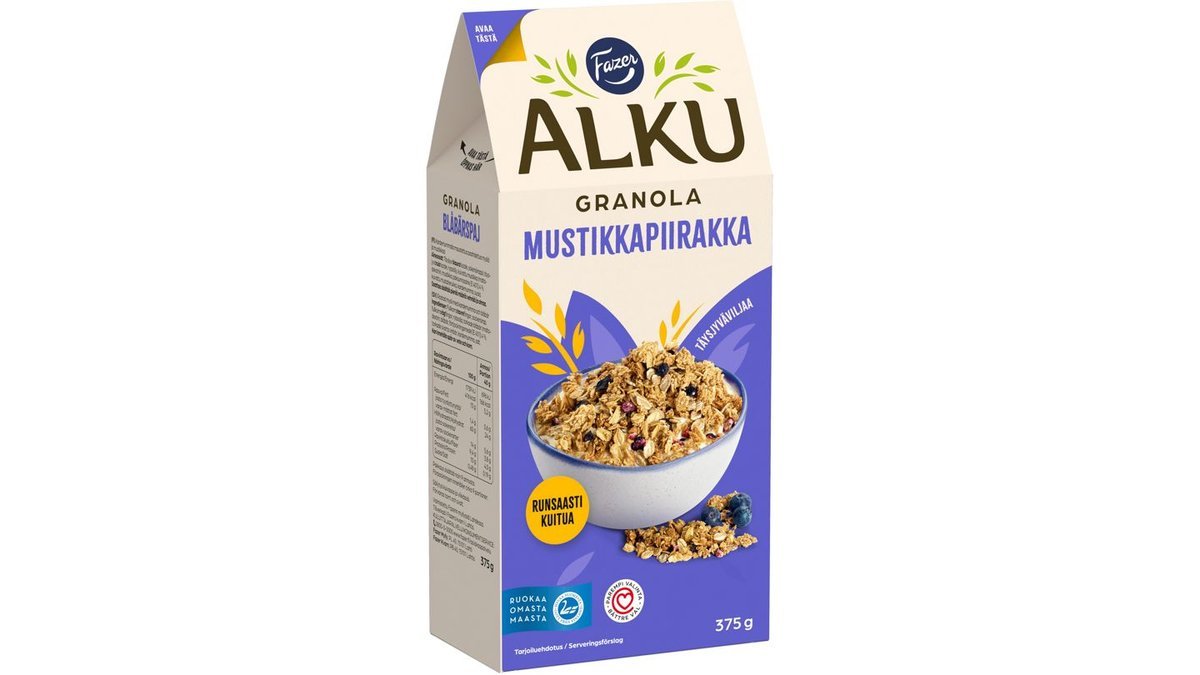 Fazer Alku Mustikkapiirakka granola 375 g