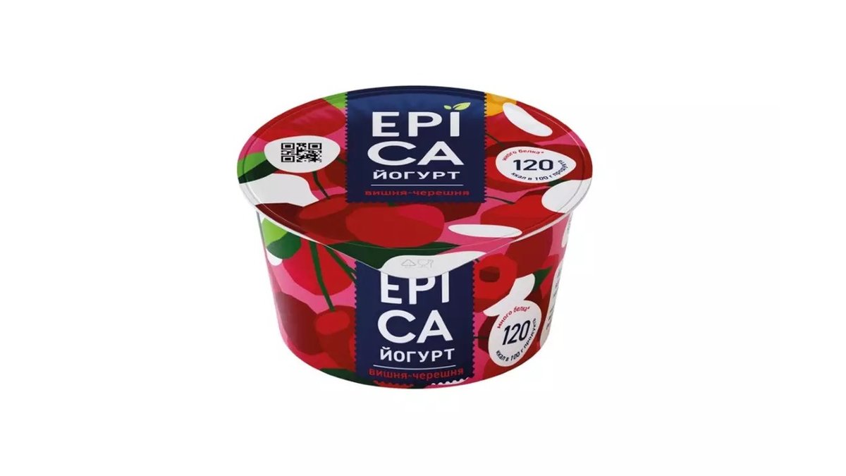 Йогурт EHRMANN Epica Вишня и черешня 130г п/у