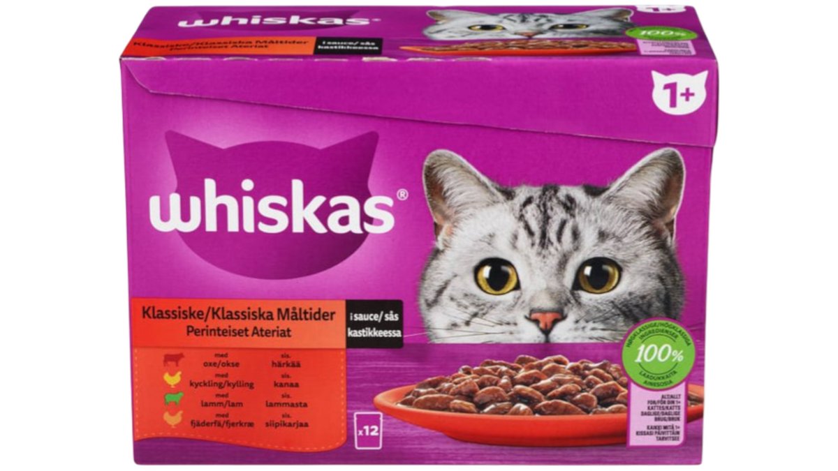 Whiskas Kattemat 1+ Classic Collection, 12x85 g