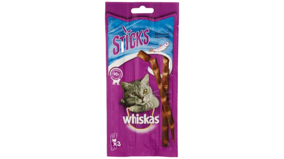 Whiskas Kattesnacks Sticks Laks, 18 g