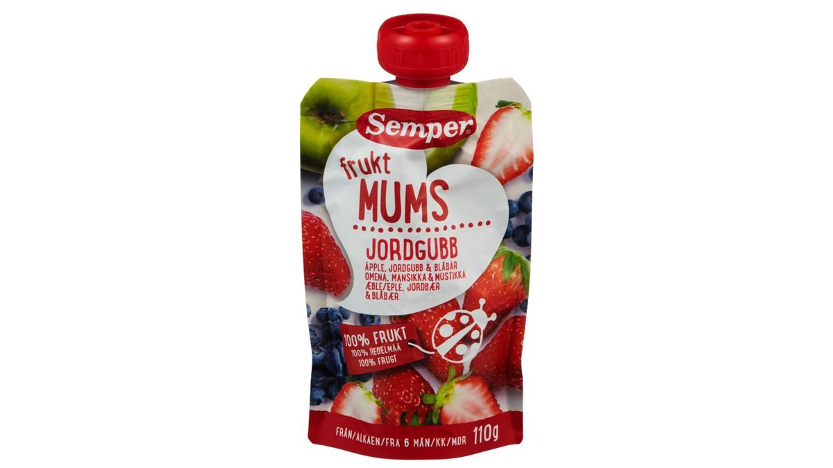 Semper Fruktmums Jordbær, 110 g
