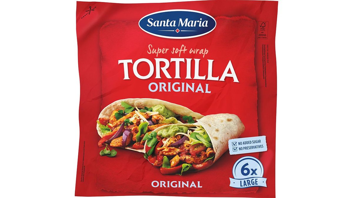 Santa Maria Tortillas Original Large 6 stk, 371 g