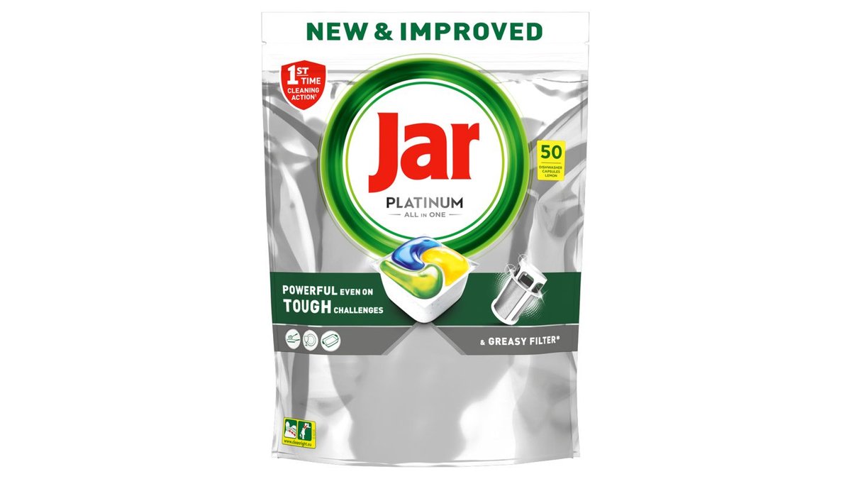 Jar Platinum All In One Kapsle Do Automatické Myčky Nádobí Lemon,  50ks