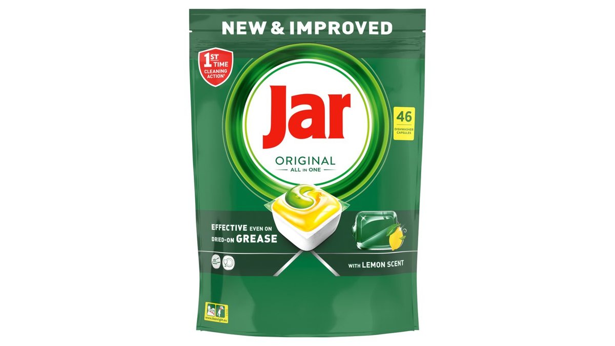 Jar Original All In One Kapsle Do Automatické Myčky Nádobí Lemon, 46 ks