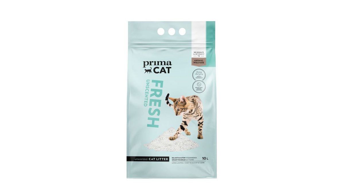 PrimaCat Fresh Unscented kissanhiekka valkoinen 10l