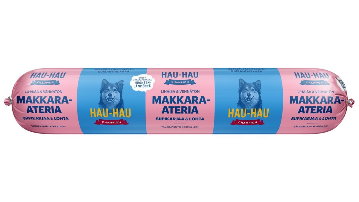 Hau-Hau Champion Makkara-ateria siipikarjaa ja lohta 500g