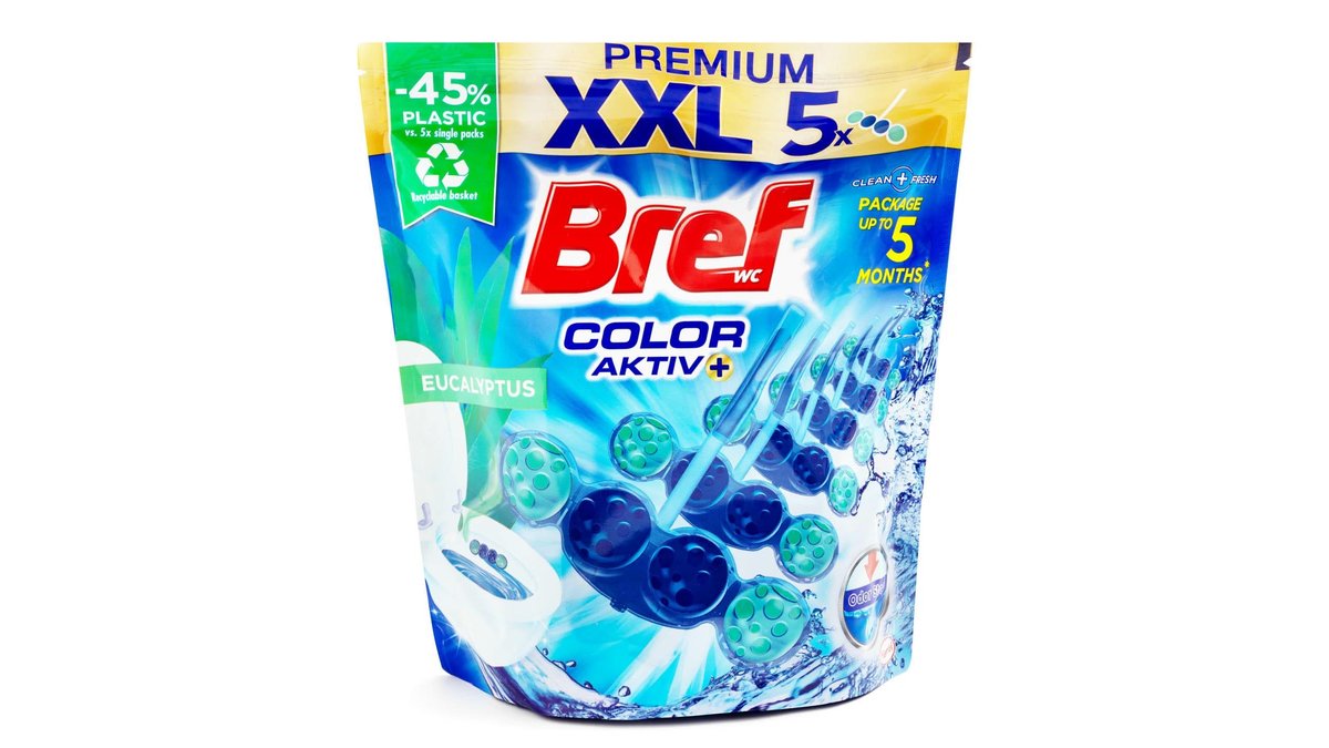 Odorizant Toaleta Bref Color Active Eucalyptus, 5X50G | Carrefour ...
