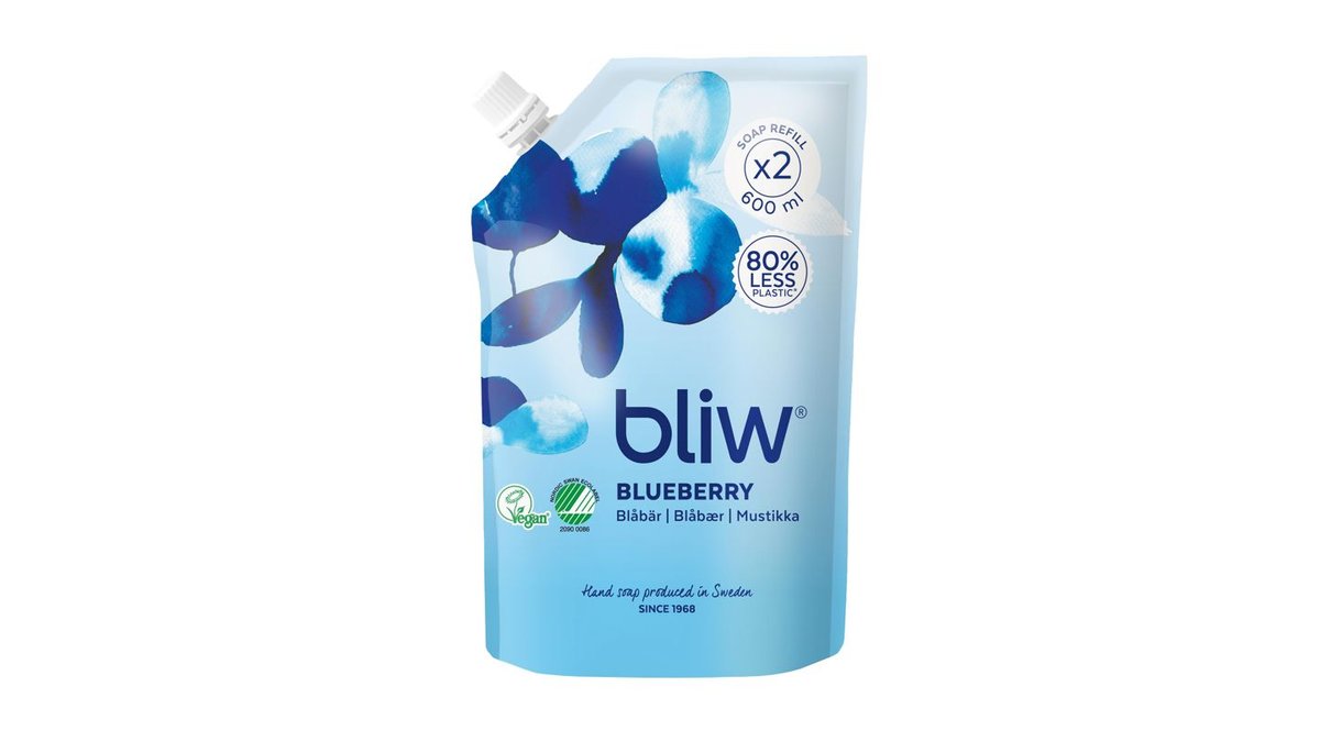Bliw Mustikka täyttöpussi nestesaippua 600ml