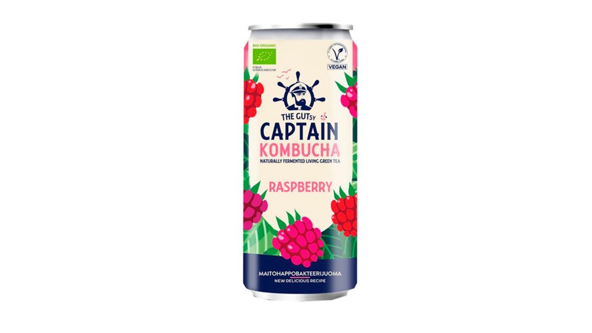 The Gutsy Captain Kombucha Raspberry luomu 250ml