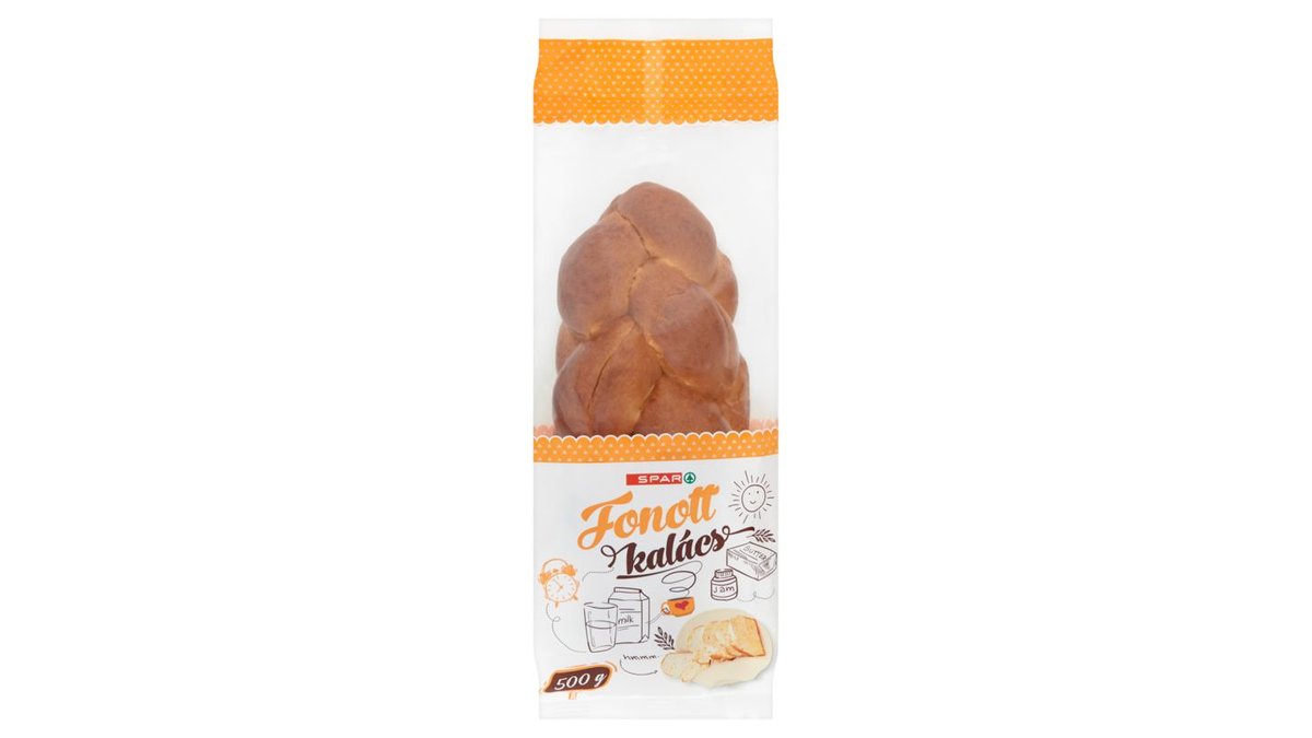 Hungary product data sample: SPAR fonott kalács 500 g