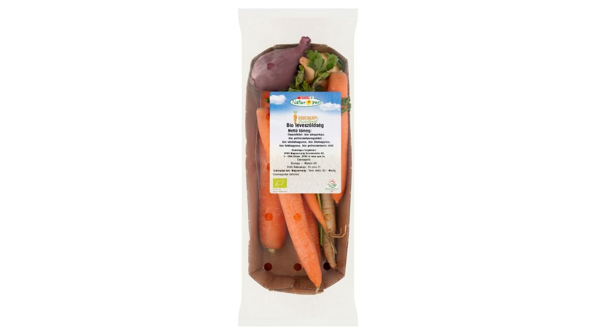 Hungary product data sample: SPAR Natur*pur Bio leveszöldség 500 g