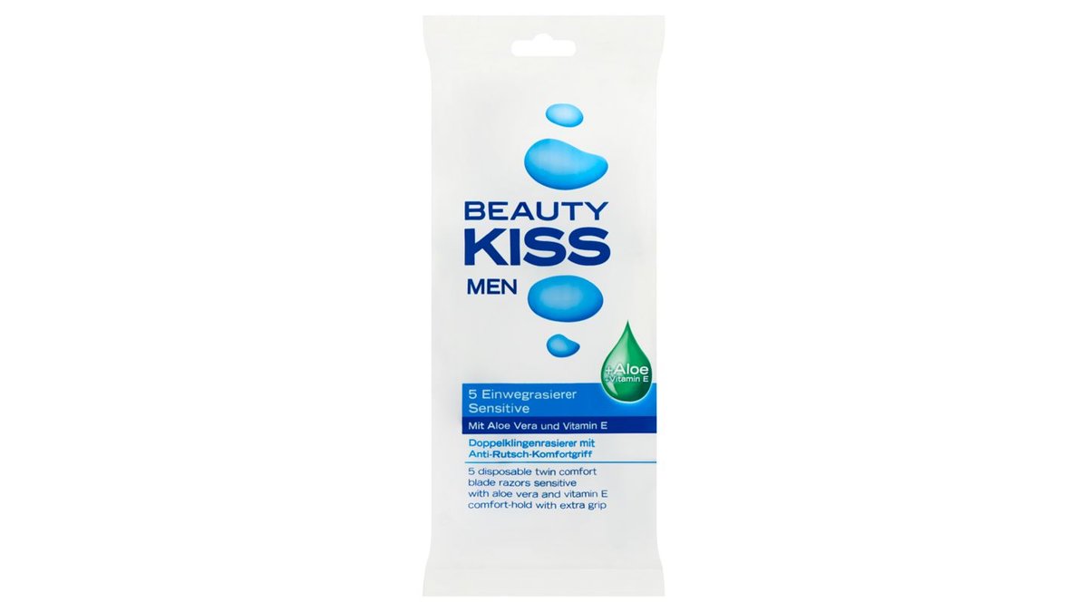 Hungary product data sample: Beauty Kiss Men duplapengés eldobható borotva 5 db