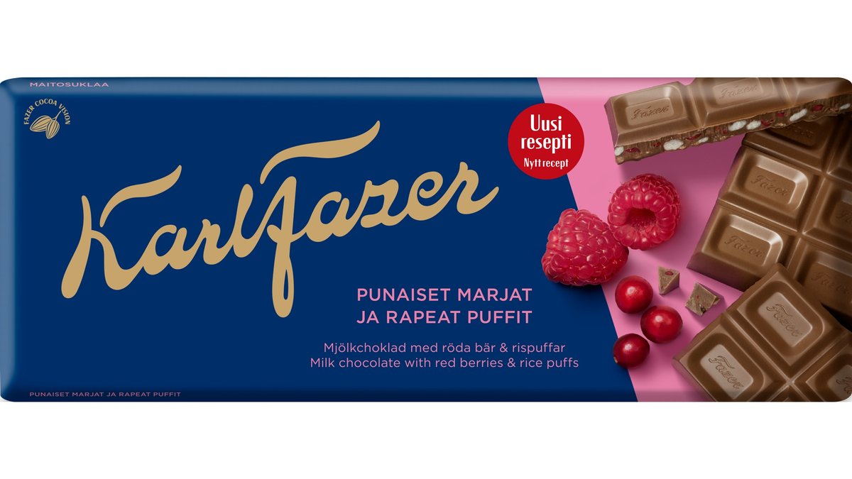 Karl Fazer punaiset marjat suklaalevy 180g