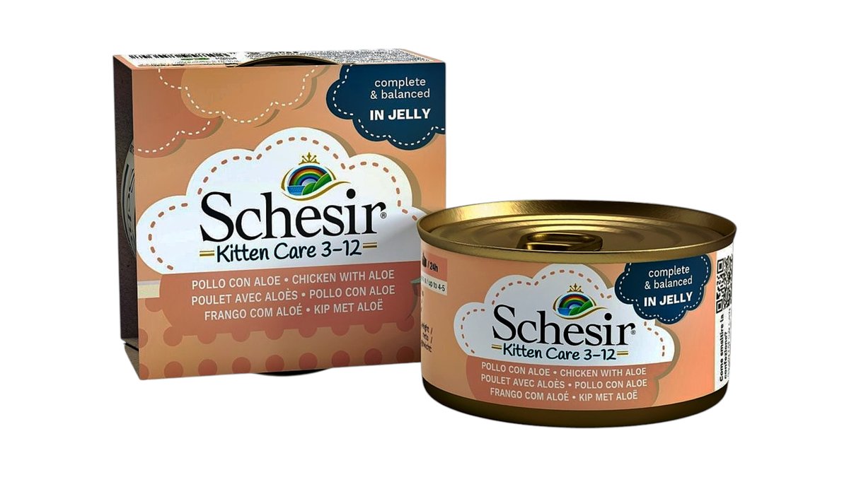 Schesir Baby Kitten Chicken Fillets With Aloe In Jelly Can 85g