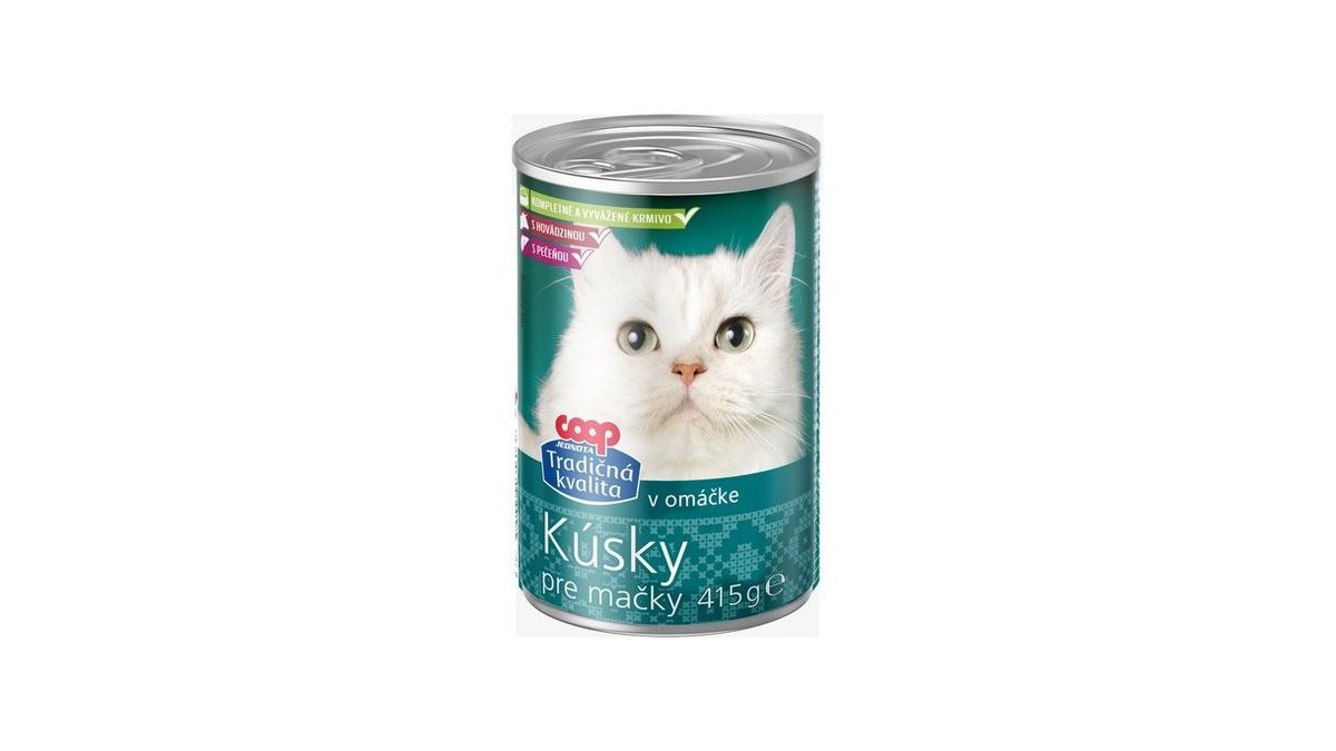 COOP kúsky pre mačku hov-pečeň 415g TK