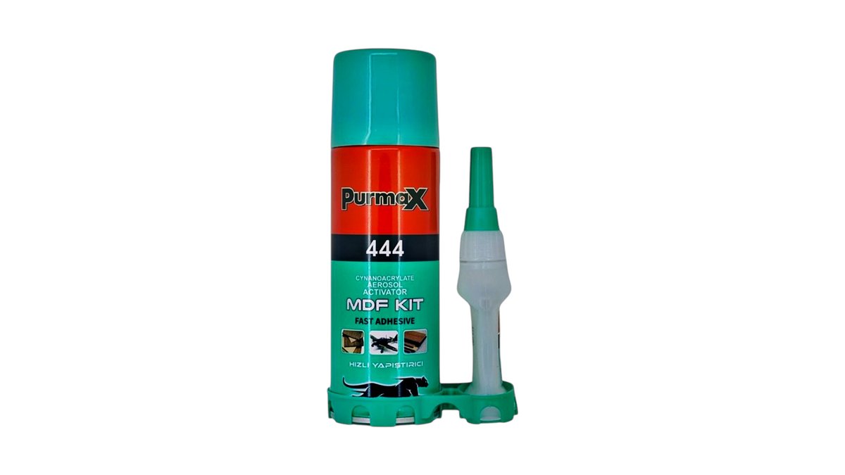 ערכת דבק מהיר ל-MDF ועץ PurmoX 444 | דבק 3 שניות + ספריי מאיץ (אקטיבטור) 🪵⚡ | טמבוריית שפירא