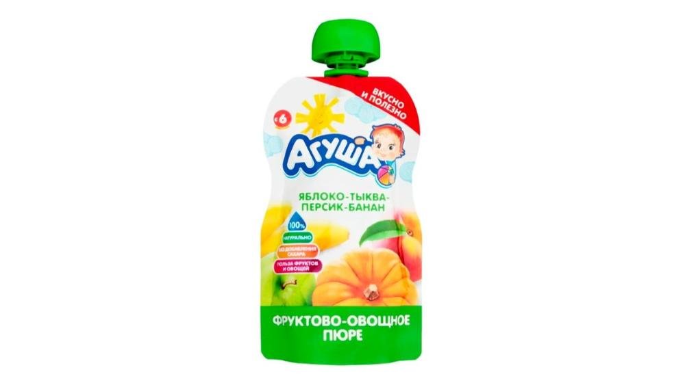Aguşa Təbii Alma-Balqabaq-Şaftalı Püresi 90qr