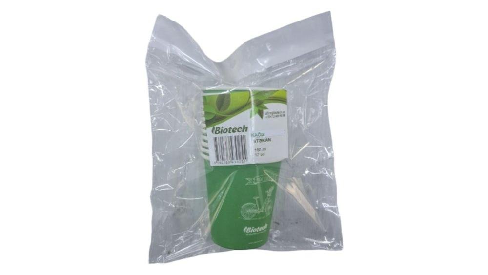 Biotech Kağız Stəkan 180ml 12əd.