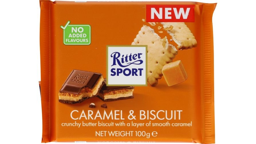 Chokolade m. karamel & kiks, Ritter sport