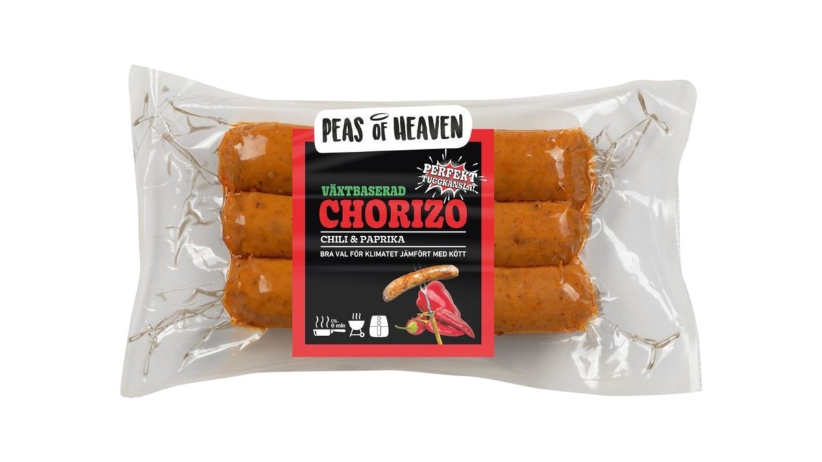 Plantebaserede chorizo grillpølser, Peas of Heaven 210 g